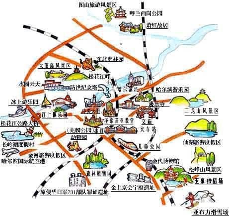 Harbin Teavelling map